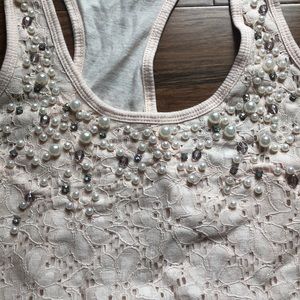 Jeweled Lace Express Tank top